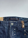 Tesilin Jeans | Heavy Studded Distressed Baggy Jeans (W:34 |L:39)