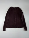 Tommy Hilfiger | Chocolate Brown Cable Knit Cardigan | (M)