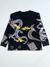 Pansion Black Japanese Dragon Cloud Print Long Sleeve Tee (2XL)