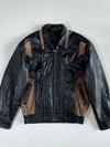RIO Two-Tone Leather Western Bomber Jacket (L/XL)
