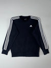 Adidas 3-Stripes Crewneck Sweatshirt – Black, (S/M)