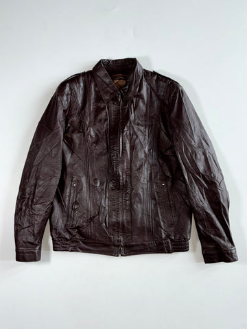 Vintage Brown Leather Jacket (S)