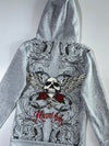 Miami Ink Grey Skull & Roses Tattoo Hoodie (S)