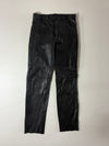 Vintage Black Real Leather 5-Pocket Straight Pants (W:34)(L:44)