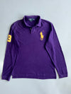 Polo by Ralph Lauren Big Pony Long Sleeve Polo – Purple/Gold (Custom Fit) (2XL)