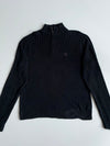 Chaps Quarter-Zip Ribbed Knit Sweater – Black (L)