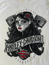 Harley-Davidson Sugar Skull Day of the Dead White Graphic Tee (S)