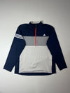 Adidas Navy & Grey Colorblock Quarter Zip Pullover (2XL)