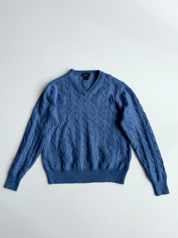 Brooks Brothers 346 Merino Wool Cable Knit V-Neck  (S)