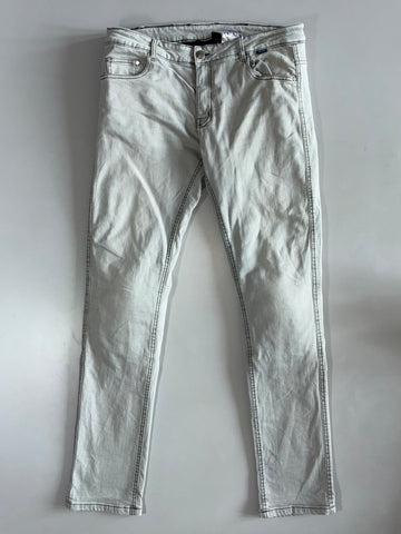 Gms Grey Stonewash Skinny (Padded) Racing/Biker Jeans (W:36|L:44)