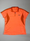 Under Armour HeatGear Quarter-Zip Polo, Neon Orange (XL)
