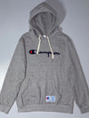 Champion Script Logo Pullover Hoodie – Grey Heather (M)