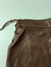 Vintage Brown Leather Side Lace Up Western Pants (W:26) (L:42)