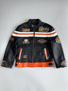Vintage USA Classic Racing Leather Jacket Castrol, Goodyear, Michelin, Veedol Patches (L/XL)