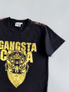 Blood Message Gangsta Chola Gold Foil Print Graphic Tee (S)
