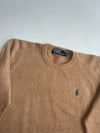 Vintage Polo Ralph Lauren Camel Brown Knit Crewneck Sweater (M)