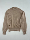 Vintage Yves Saint Laurent Pour Homme Beige Fine Knit Mock Neck Sweater (M)