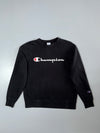 Champion Black Script Logo Crewneck Sweatshirt  Size (M)