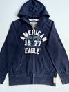 Vintage American Eagle Navy Zip-Up Graphic Hoodie (L)