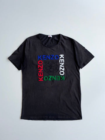 Kenzo Multicolor Tiger Logo Graphic T-Shirt – Black (M)