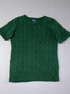 Polo by Ralph Lauren Forest Green Short Sleeve Cable Knit Sweater   Women’s (XXS)
