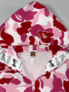 Bape Kids Pink ABC Camo Zip Hoodie – Pink/Maroon camo, Bape Sta tape sleeves,Kids (XXS)