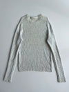 Lacoste Grey Fleck Ribbed Knit Crewneck Sweater (M)