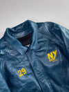 NY Rangers G.T.H.L. Navy Leather Varsity Jacket Embroidered Hockey Jacket (3XL)