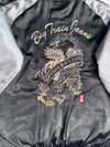 Big Train Osaka Black & Silver Satin Embroidered Bomber Jacket  L)