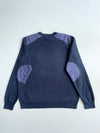 Carhartt Navy Ribbed Knit Sweater with Shoulder Patches – (M)