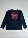 Oniarai “Black Soul” Japanese Graphic Long Sleeve T-Shirt – Navy (XL)