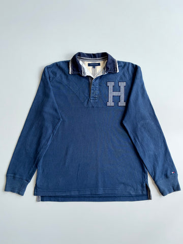 Tommy Hilfiger H Logo Rugby Polo Shirt Long Sleeve – Navy (L)