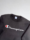 Champion Big Script Logo Crewneck Sweatshirt – Faded Black (S/M)