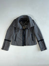 GUESS Los Angeles Grey Wool Moto Jacket – Faux Leather Trim, Zip Cuffs  Women’s (M)