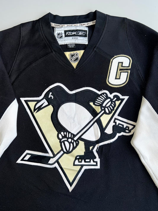 Reebok RBK NHL Pittsburgh Penguins #9 Knegt Captain’s C Hockey Jersey Black Size (XL)