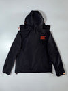 Superdry Black Windcheater Jacket with Orange Fleece-Lined Hood (L)