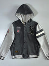 Cubox Apparel Grey Varsity Hooded Bomber (M)