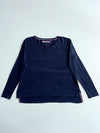 Tommy Hilfiger Navy Knit Sweater with Side Stripe Detail – (M)
