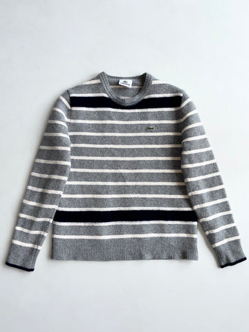 Lacoste Grey Striped Wool Knit Sweater (XXS)