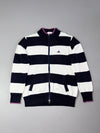 Adidas Golf Navy White Striped Full Zip Knit Sweater (S)