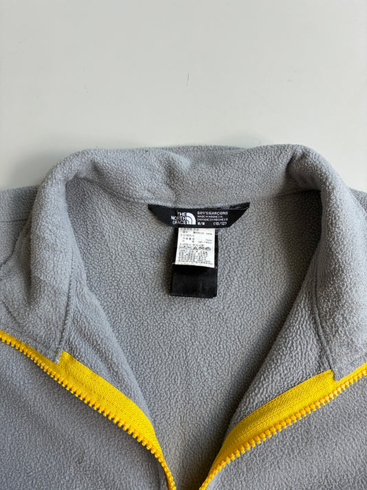 The North Face Grey Fleece Full-Zip Jacket Yellow Zip – Boys (XS)