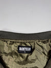 Mainstream Olive Green Faux Suede Varsity Bomber Embroidered Stone Jacket (XL)