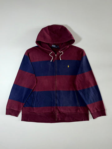 Polo by Ralph Lauren Colorblock Striped Zip-Up Hoodie (2XL)