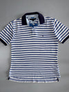 Tommy Hilfiger Nautical Stripe Polo Shirt Blue & White (L)