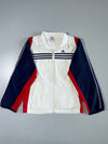 Adidas Track Jacket White Navy Red Colorblock Full Zip (M)