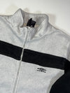 Vintage Umbro Grey Black Panel Fleece Jacket (2XL)