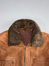 Pure Leather Jacket Tan Shearling (Detechable Collar)  (M/L)