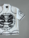 Y2K No Boundaries Dual Dragon Chain Print Camp Collar Shirt (XL/2XL)