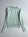 Tommy Hilfiger Mint Green Cable Knit Crewneck Sweater (XXS)