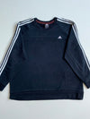 Adidas Black 3-Stripes Crewneck Sweatshirt (2XL)
